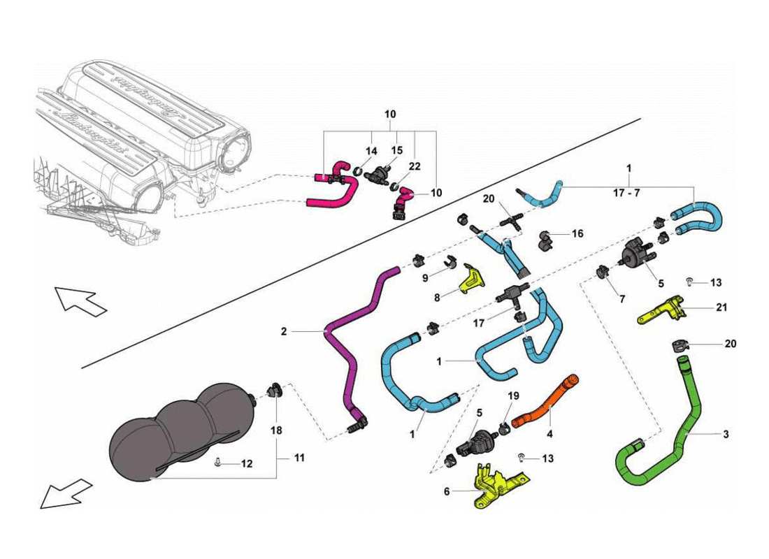 Lamborghini Gallardo LP570-4s Perform VACUUM SYSTEM Parts Diagram