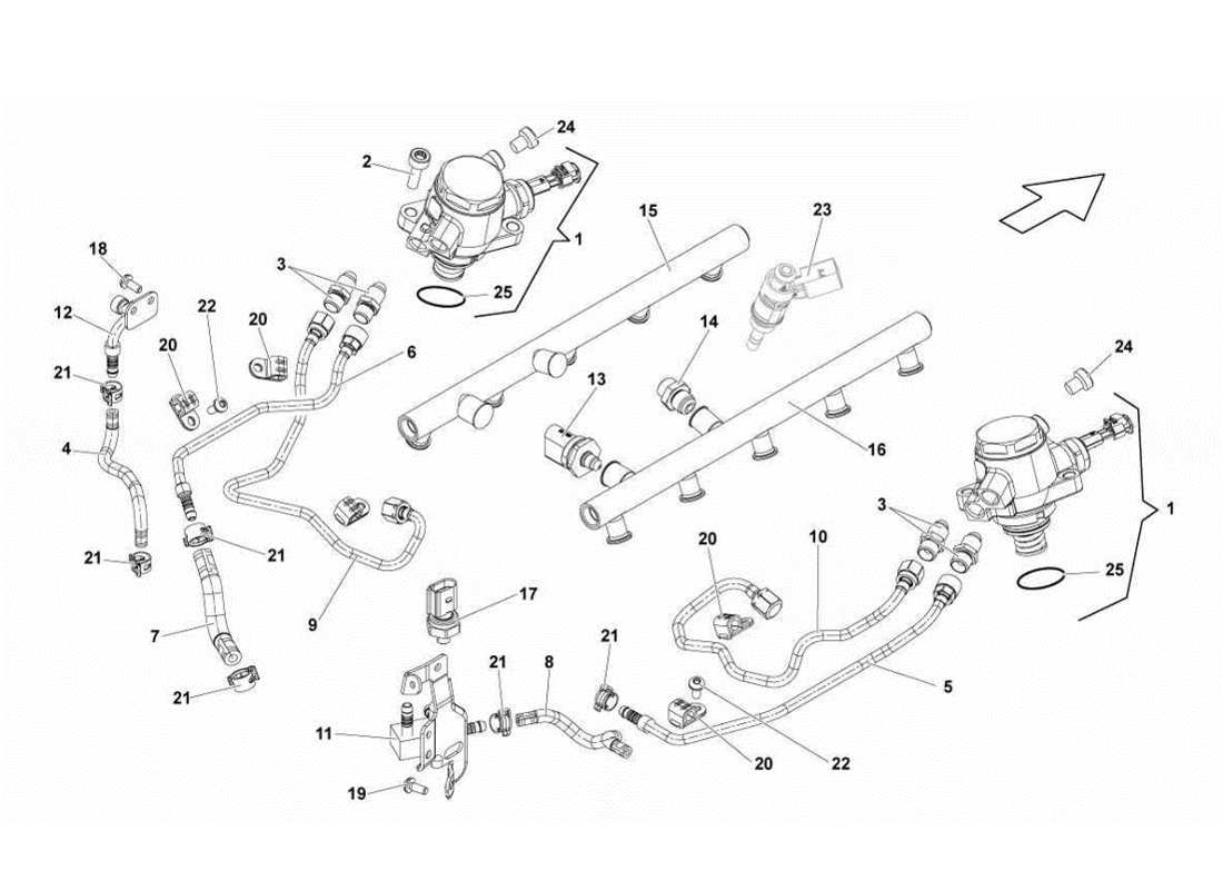 Lamborghini Gallardo LP570-4s Perform fuel pump Parts Diagram