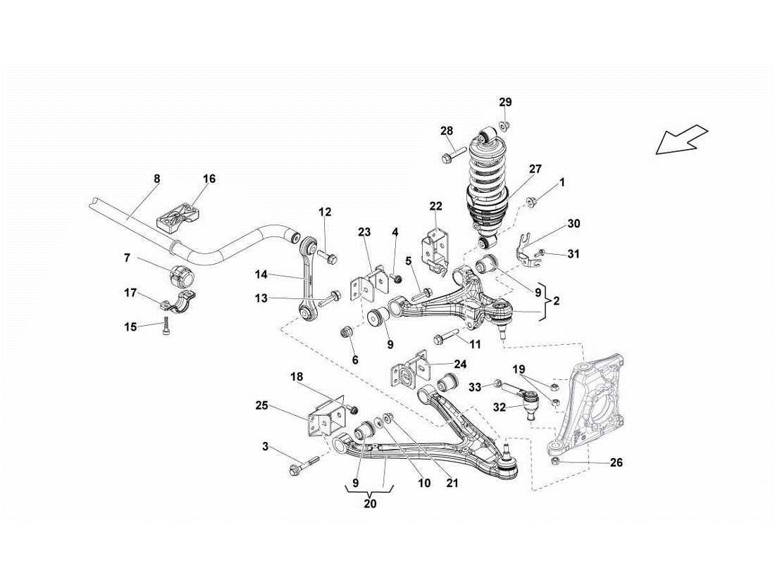 Lamborghini Gallardo LP570-4s Perform Front Arms Parts Diagram