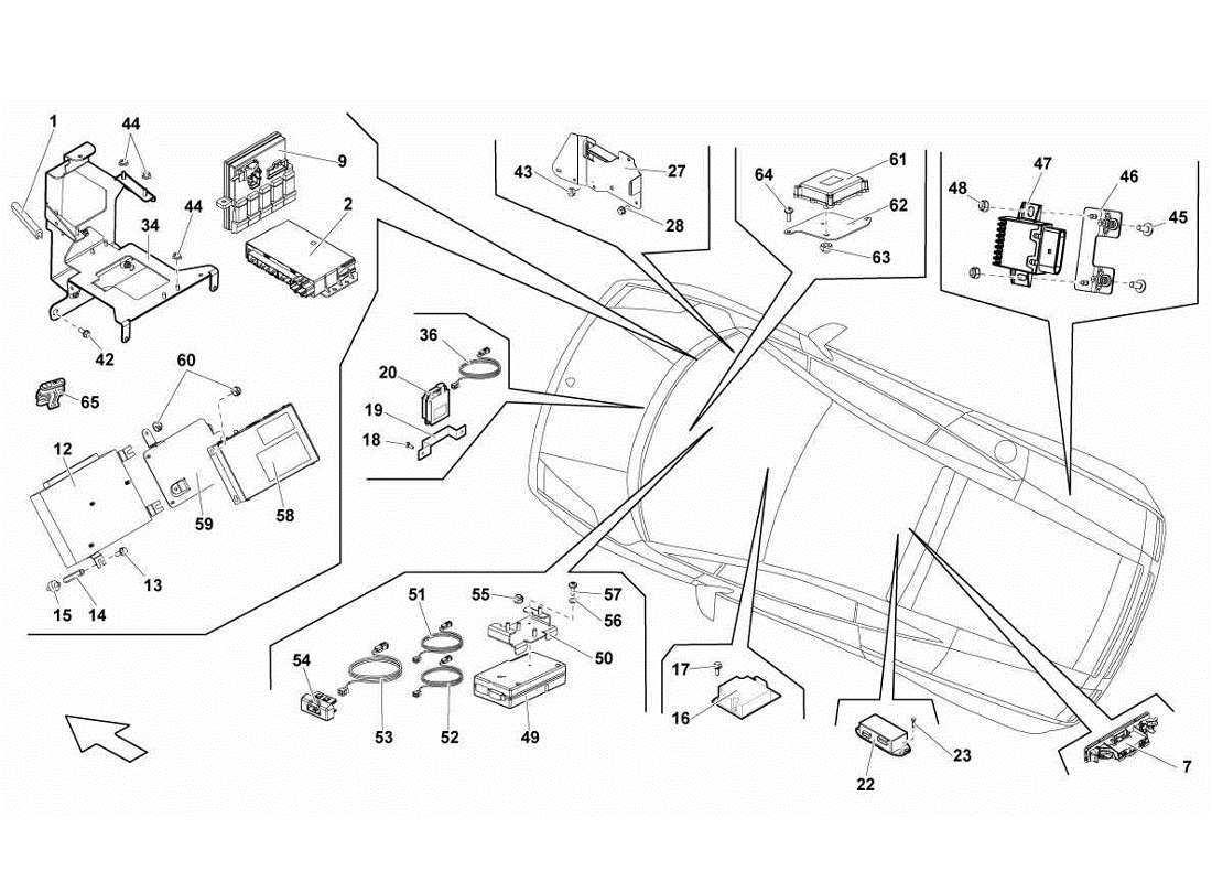 Lamborghini Gallardo LP570-4s Perform electrical system Parts Diagram