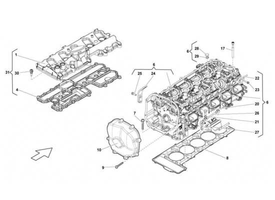 a part diagram from the Lamborghini Gallardo parts catalogue