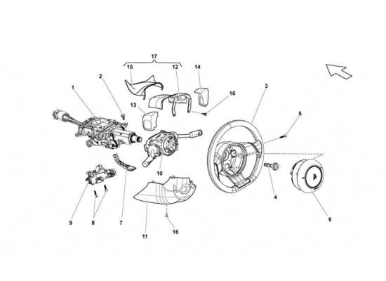 a part diagram from the Lamborghini Gallardo LP570-4s Perform parts catalogue