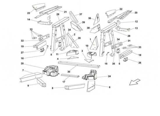 a part diagram from the Lamborghini Gallardo LP570-4s Perform parts catalogue