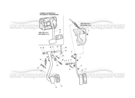 a part diagram from the Maserati Quattroporte (1996-2001) parts catalogue