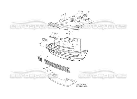 a part diagram from the Maserati Quattroporte (1996-2001) parts catalogue