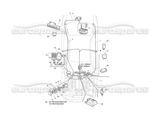 a part diagram from the Maserati Quattroporte (1996-2001) parts catalogue