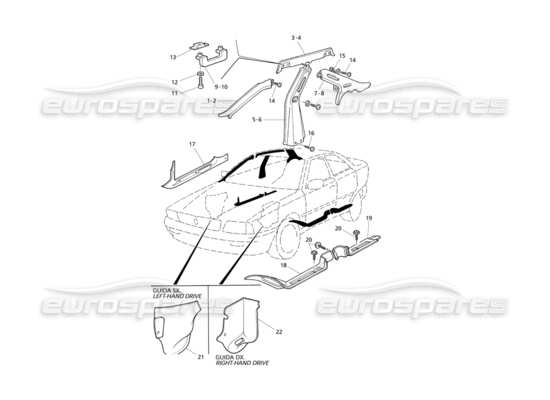 a part diagram from the Maserati Quattroporte (1996-2001) parts catalogue