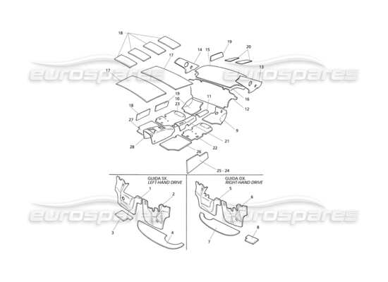 a part diagram from the Maserati Quattroporte (1996-2001) parts catalogue