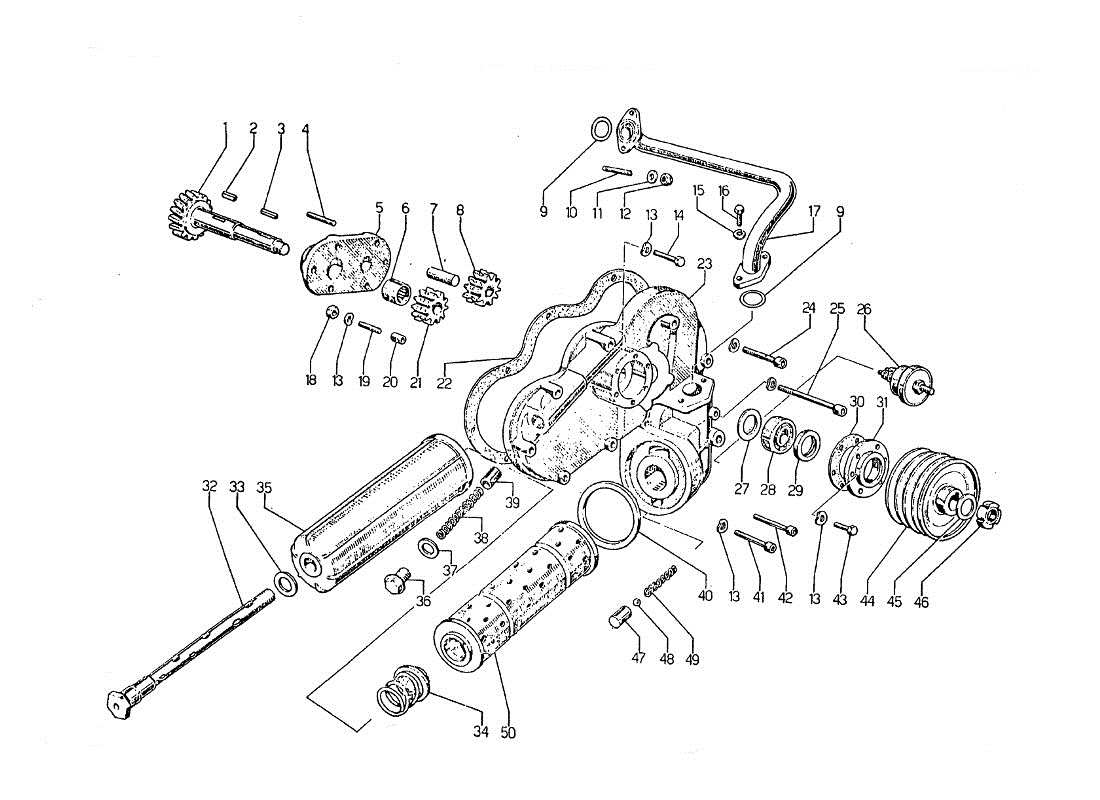Lamborghini Jarama Oil Pump And Circuit Part Diagram