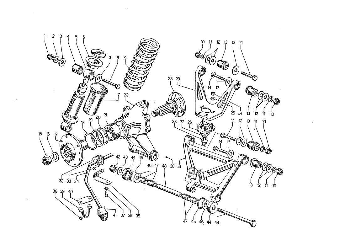 Lamborghini Jarama Rear Suspension Part Diagram