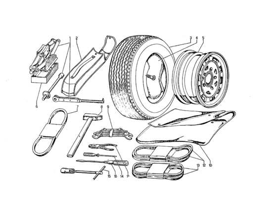 a part diagram from the Lamborghini Jarama parts catalogue