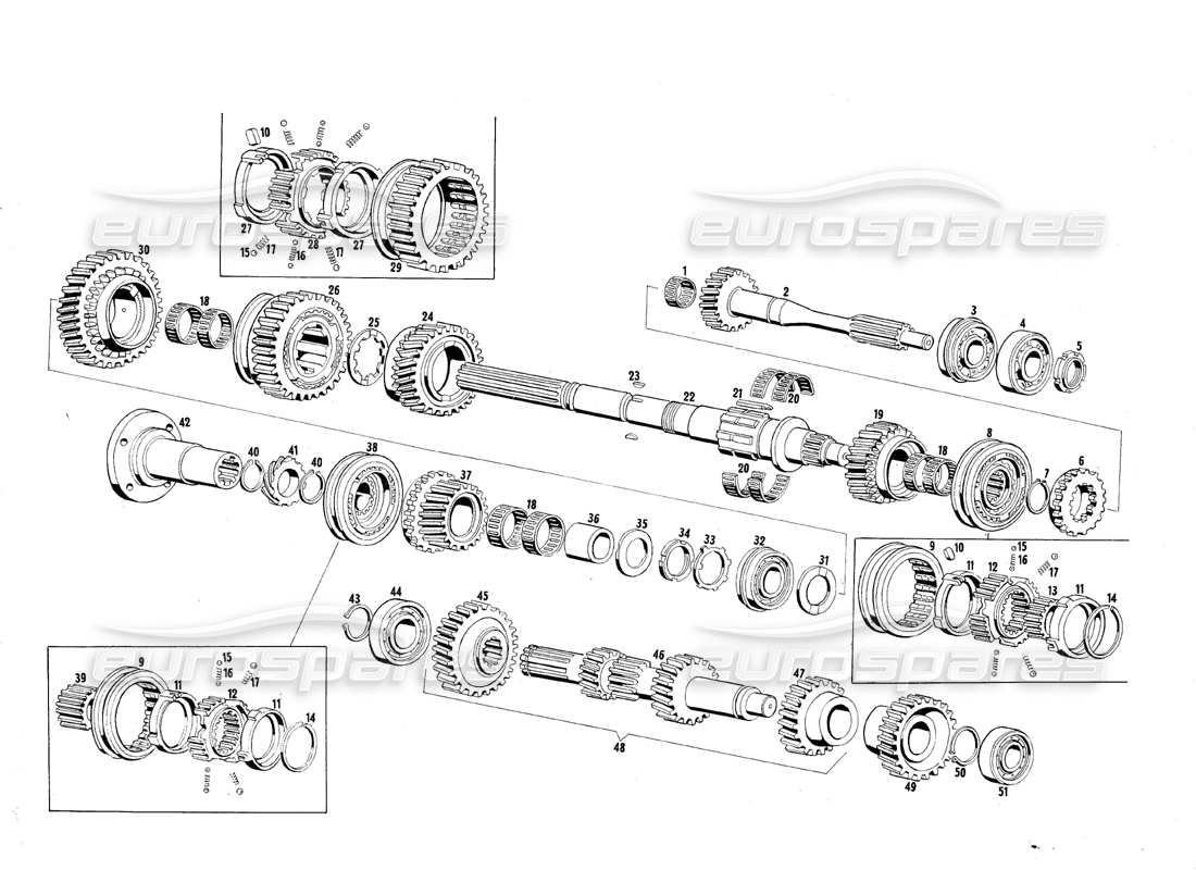 Maserati Mexico Transmission Gears Parts Diagram