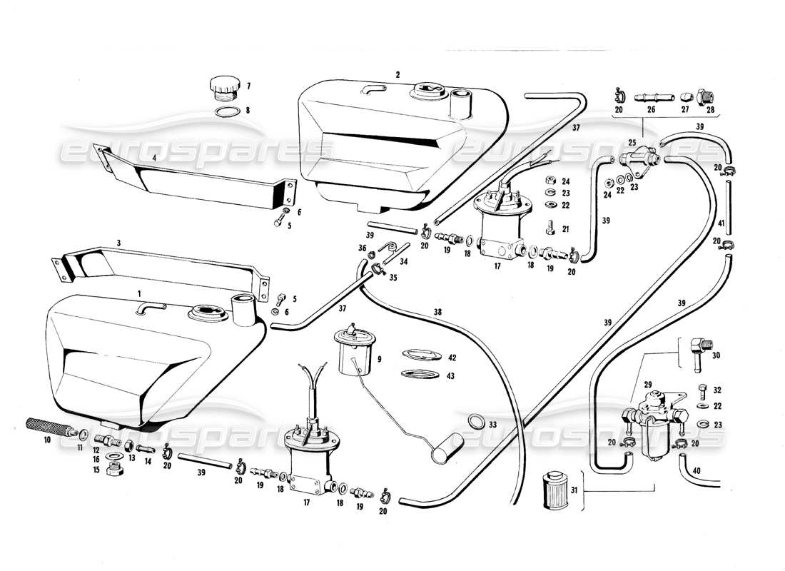 Maserati Mexico Fuel Tank and Pump Parts Diagram