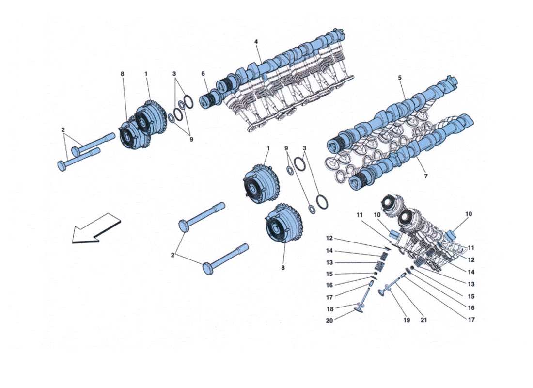 Ferrari 458 Challenge distribuzione - punterie Parts Diagram