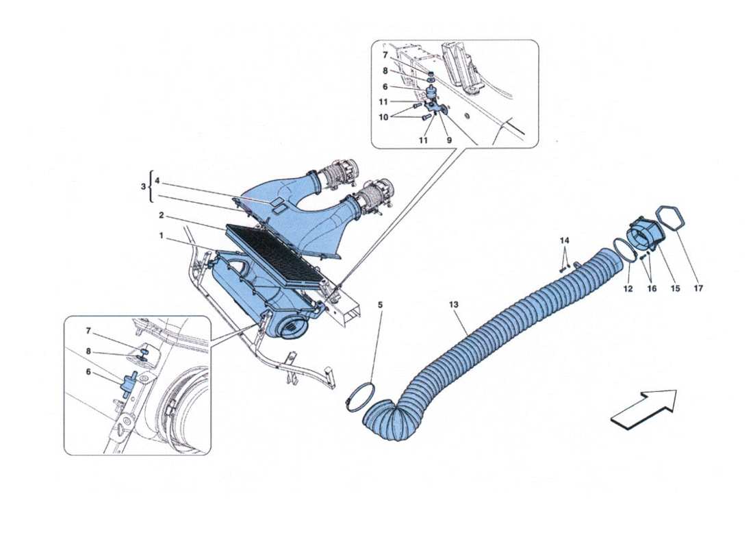 Ferrari 458 Challenge PRESA ARIA Parts Diagram