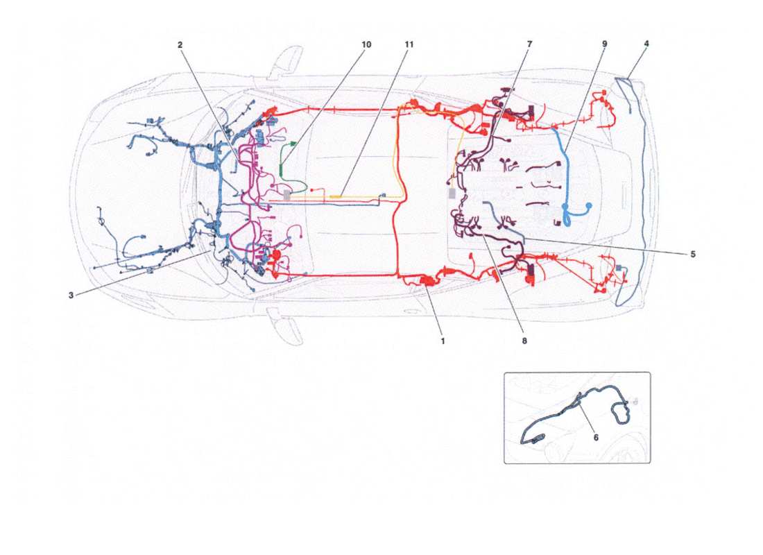 Ferrari 458 Challenge Main Wiring Harnesses Parts Diagram