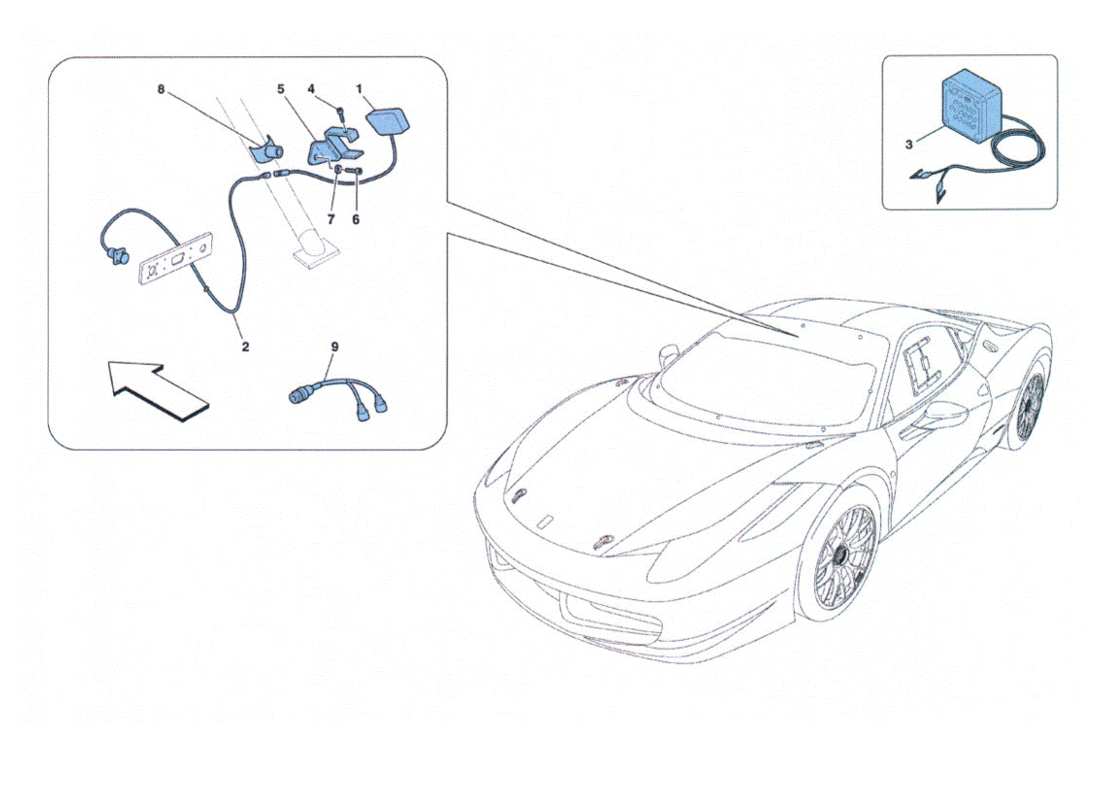 Ferrari 458 Challenge Data Acquisitions Parts Diagram