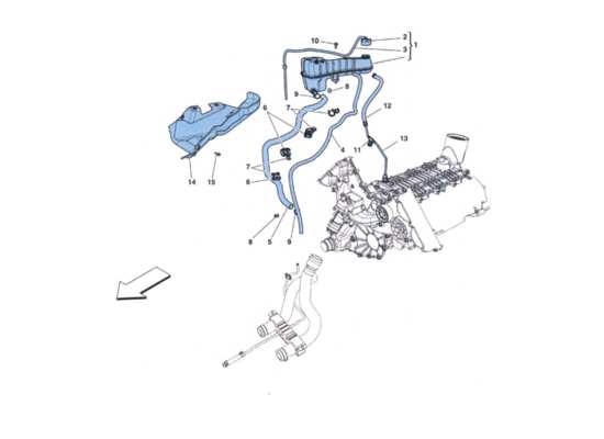 a part diagram from the Ferrari 458 parts catalogue