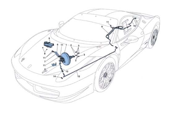 a part diagram from the Ferrari 458 parts catalogue