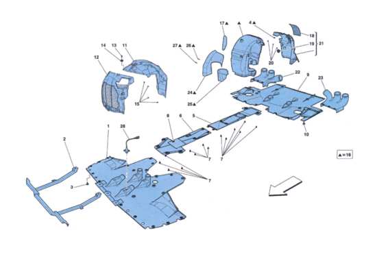 a part diagram from the Ferrari 458 Challenge parts catalogue