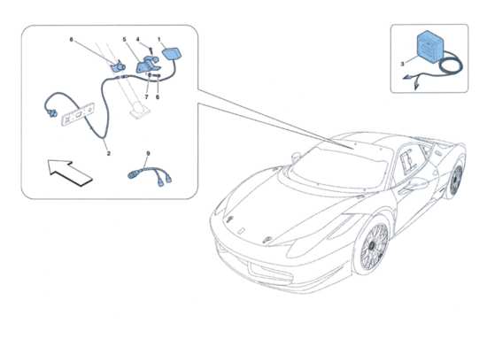 a part diagram from the Ferrari 458 Challenge parts catalogue