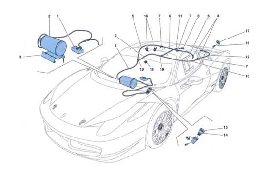 a part diagram from the Ferrari 458 parts catalogue