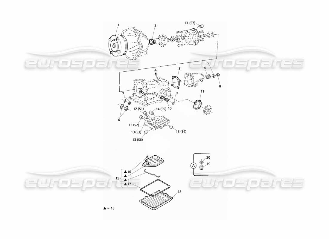 Maserati QTP V6 Evoluzione Automatic Transmission Internal Parts Part Diagram