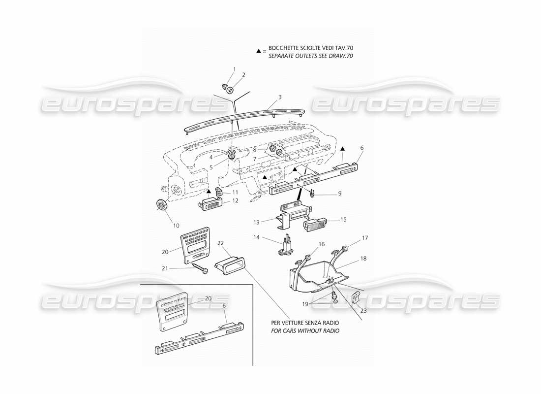 Maserati QTP V6 Evoluzione Dashboard: Components Parts Diagram