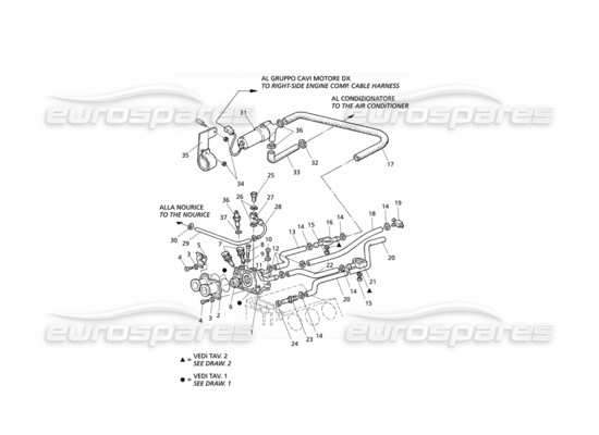 a part diagram from the Maserati QTP V6 Evoluzione parts catalogue