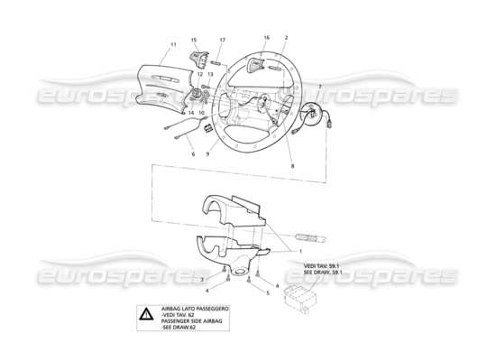 a part diagram from the Maserati Quattroporte (1996-2001) parts catalogue