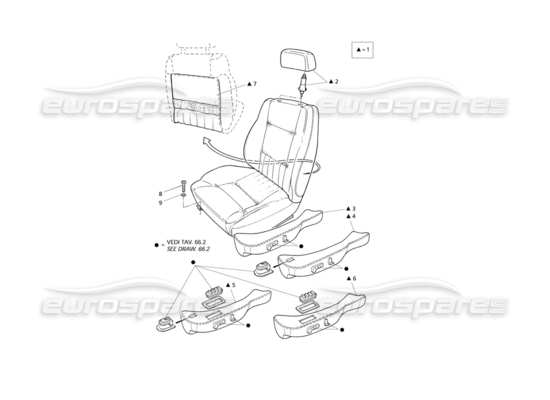 a part diagram from the Maserati QTP V6 Evoluzione parts catalogue