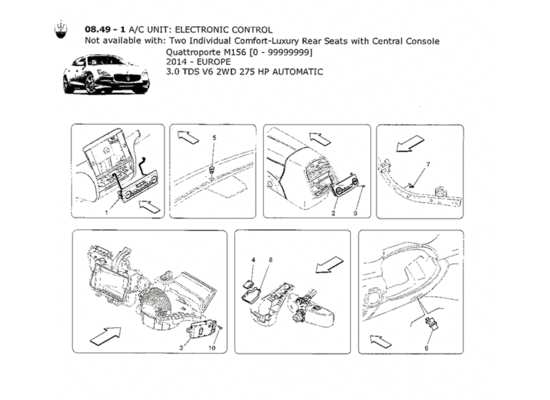 a part diagram from the Maserati Quattroporte M156 (2014 onwards) parts catalogue