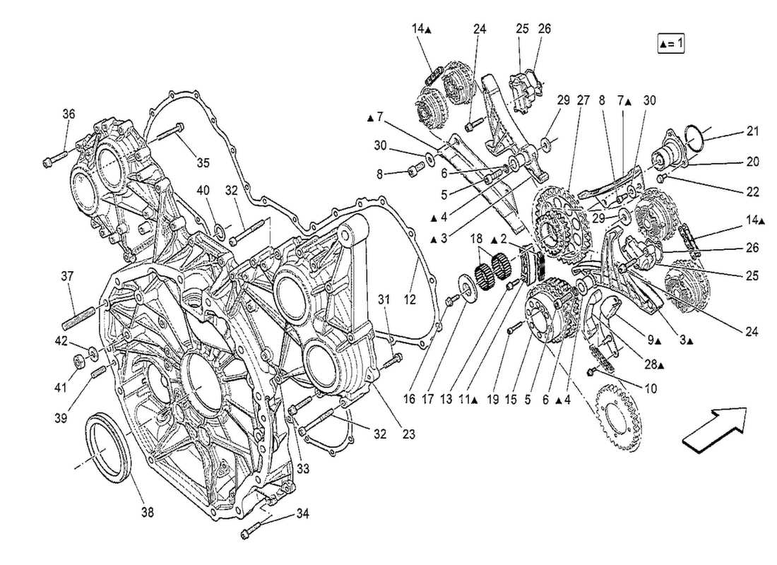 Maserati QTP. V8 3.8 530bhp 2014 timing Part Diagram