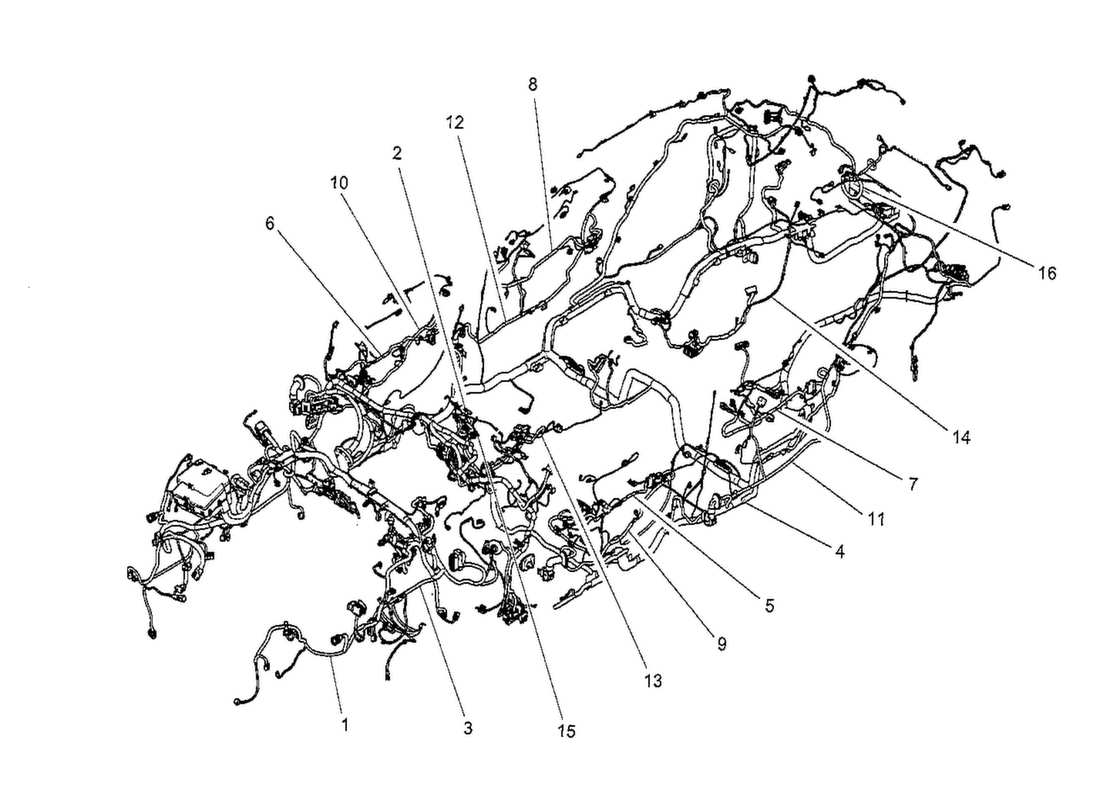 Maserati QTP. V8 3.8 530bhp 2014 main wiring Part Diagram