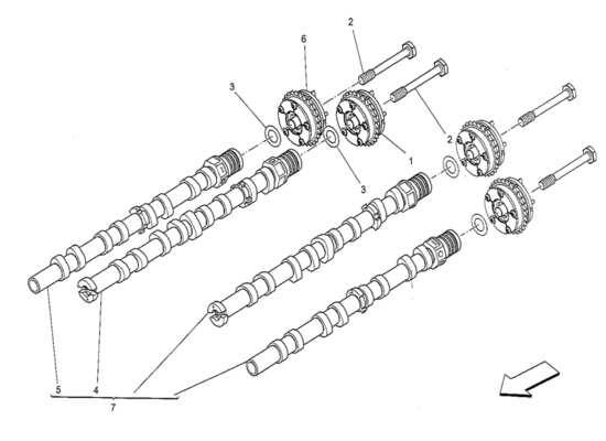 a part diagram from the Maserati QTP. V8 3.8 530bhp 2014 parts catalogue