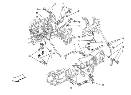 a part diagram from the Maserati Quattroporte M156 (2014 onwards) parts catalogue