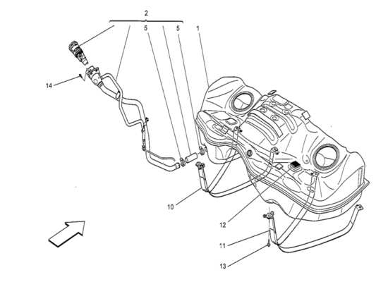 a part diagram from the Maserati Quattroporte M156 (2014 onwards) parts catalogue