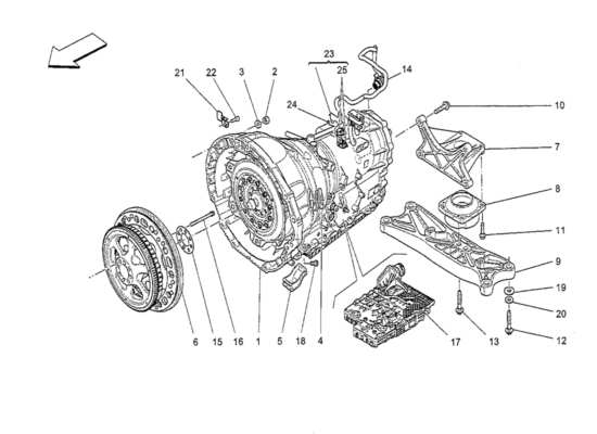 a part diagram from the Maserati Quattroporte M156 (2014 onwards) parts catalogue