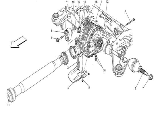 a part diagram from the Maserati Quattroporte M156 (2014 onwards) parts catalogue