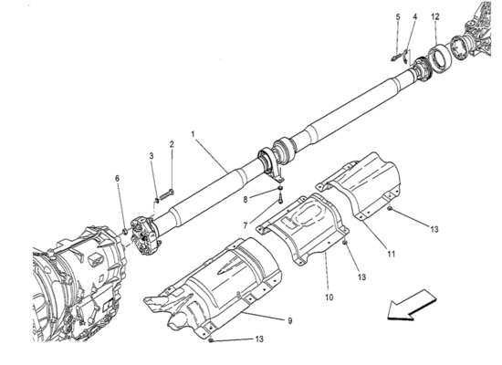 a part diagram from the Maserati Quattroporte M156 (2014 onwards) parts catalogue