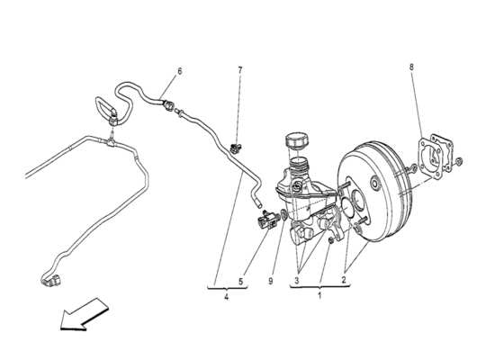 a part diagram from the Maserati Quattroporte M156 (2014 onwards) parts catalogue