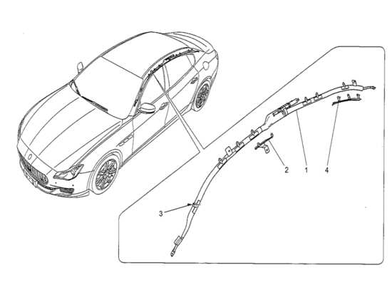 a part diagram from the Maserati Quattroporte M156 (2014 onwards) parts catalogue