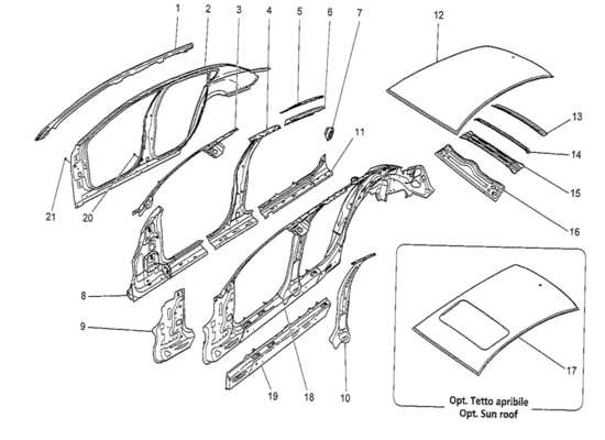 a part diagram from the Maserati Quattroporte M156 (2014 onwards) parts catalogue