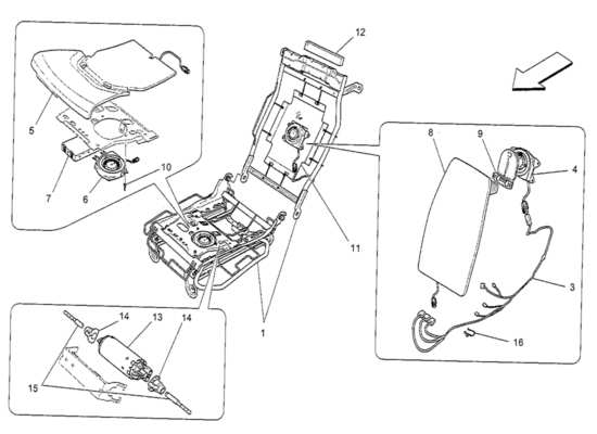 a part diagram from the Maserati Quattroporte M156 (2014 onwards) parts catalogue