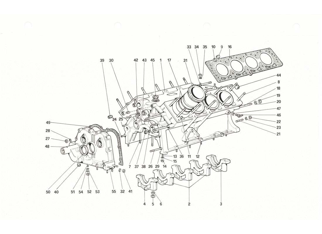 Ferrari 208 GTB GTS crankcase Part Diagram