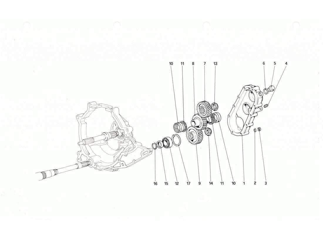 Ferrari 208 GTB GTS Gearbox Transmission Part Diagram