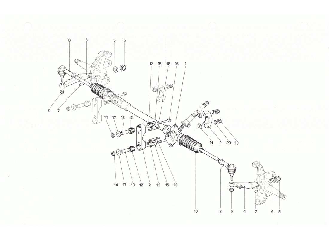 Ferrari 208 GTB GTS Steering Box and Linkage Parts Diagram