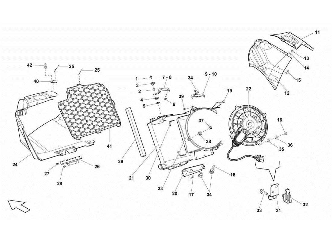 Lamborghini Gallardo STS II SC Water Cooling System Part Diagram