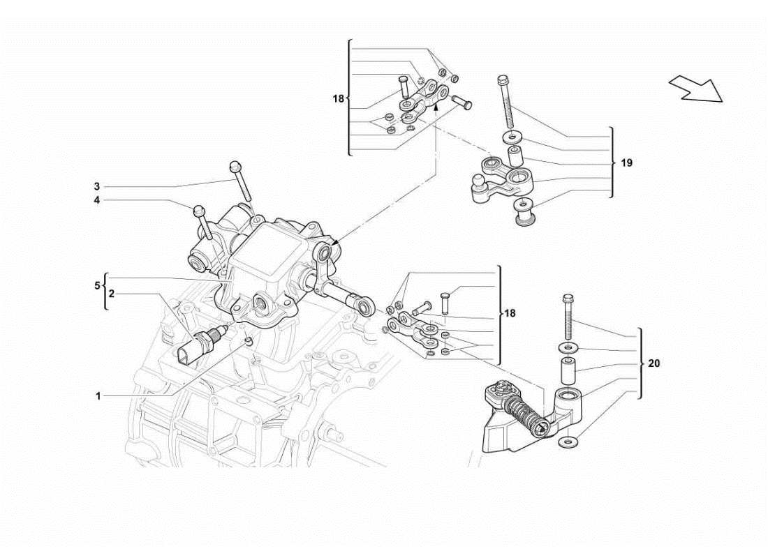 Lamborghini Gallardo STS II SC Mechanical Actuator Parts Diagram