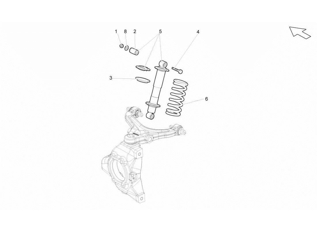 Lamborghini Gallardo STS II SC Front Suspension Part Diagram